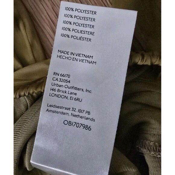 By Anthropologie Lace-Up V-Neck Blouse Size Medium Green Gold Feminine - Picture 7 of 8